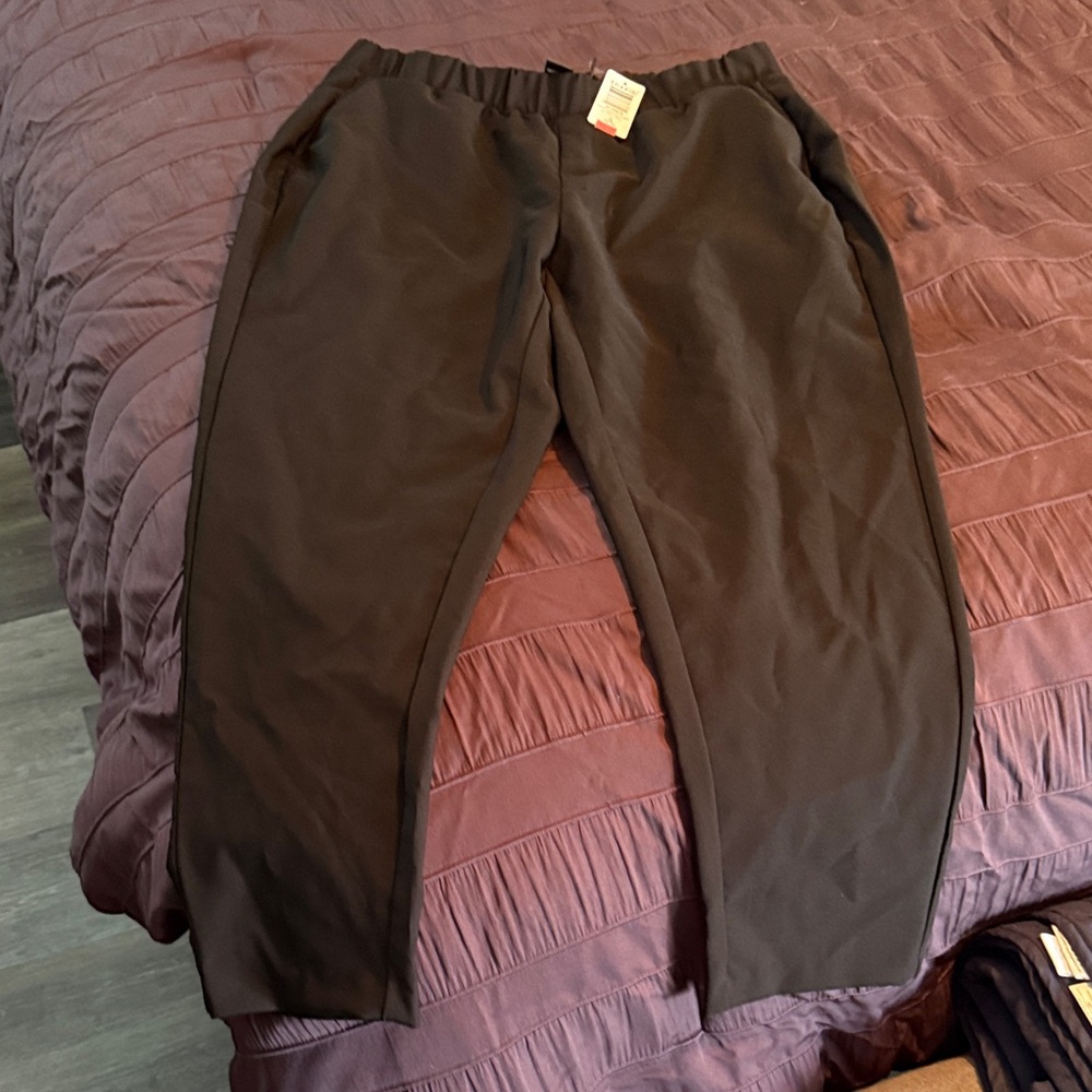 Studio by Torrid - studio refined crepe black pants - pull on relaxed taper -